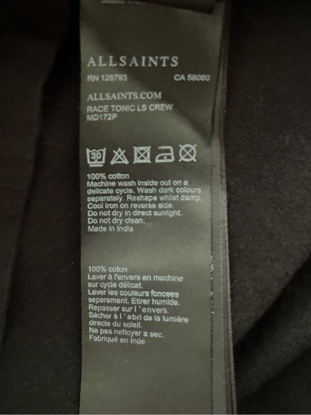 All Saints Black Long-Sleeve Crewneck - Picture 5 of 5